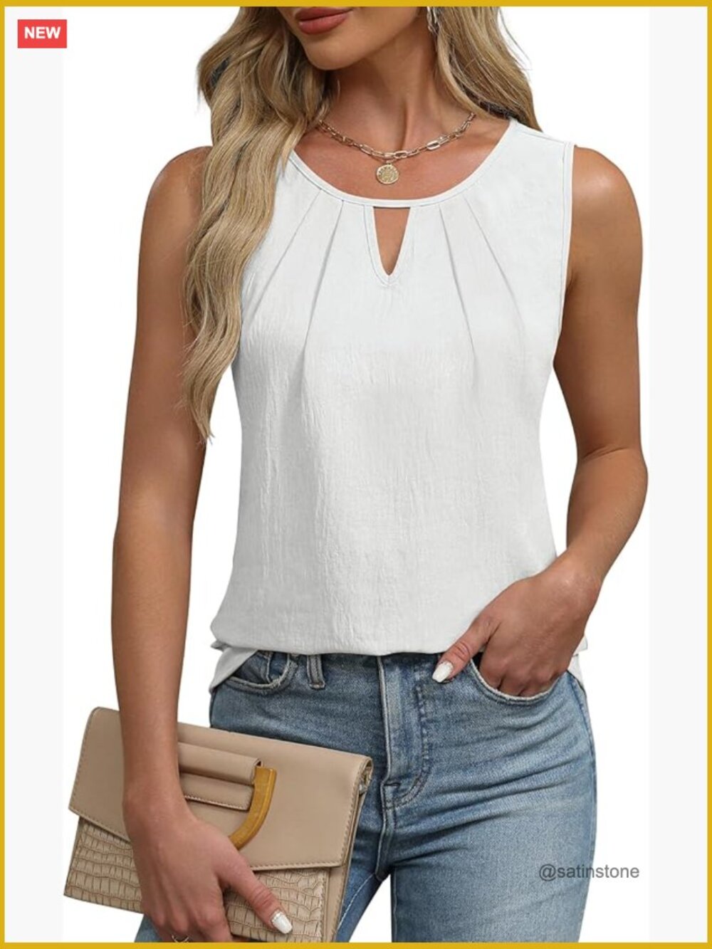 Sleeveless Business Casual Tank Top Loose Fit Work Shirt